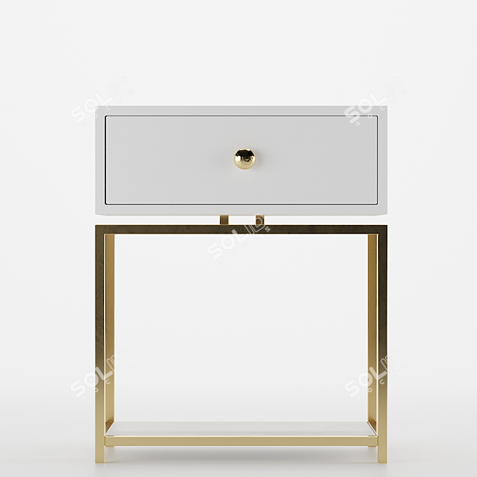 Sleek Fletch Bedside Table 3D model image 2