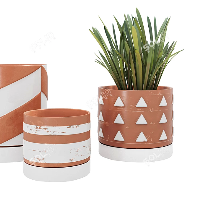 Modern Geometric Vases 3D model image 1