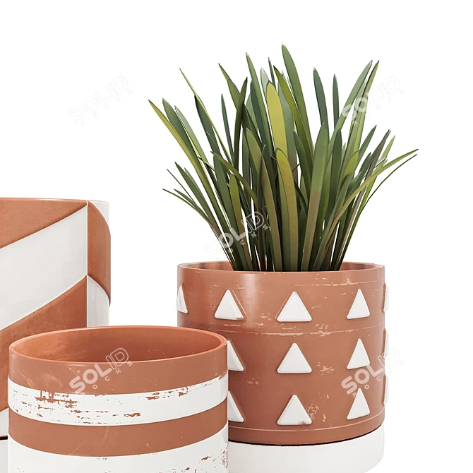 Modern Geometric Vases 3D model image 3