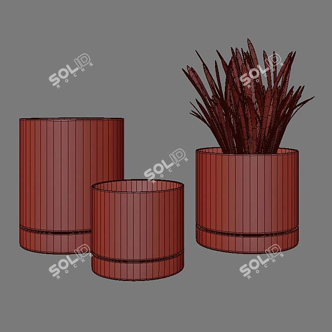 Modern Geometric Vases 3D model image 5