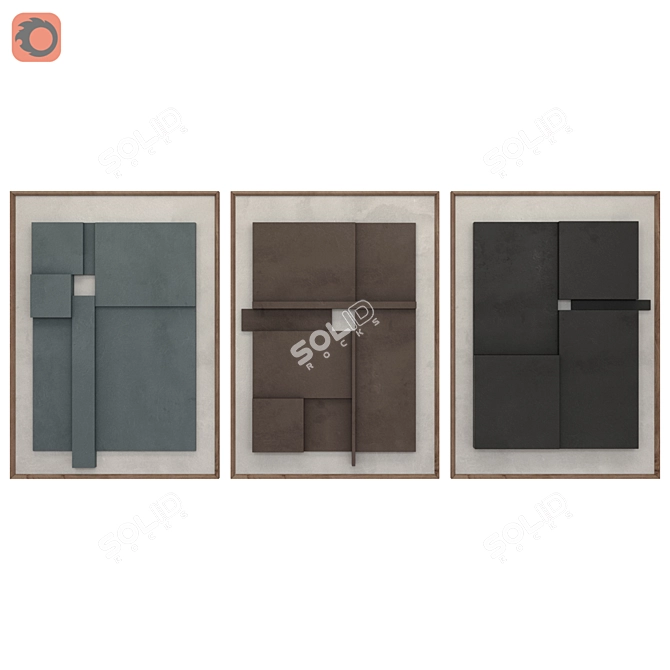  Modern Art Frame Set 3D model image 1