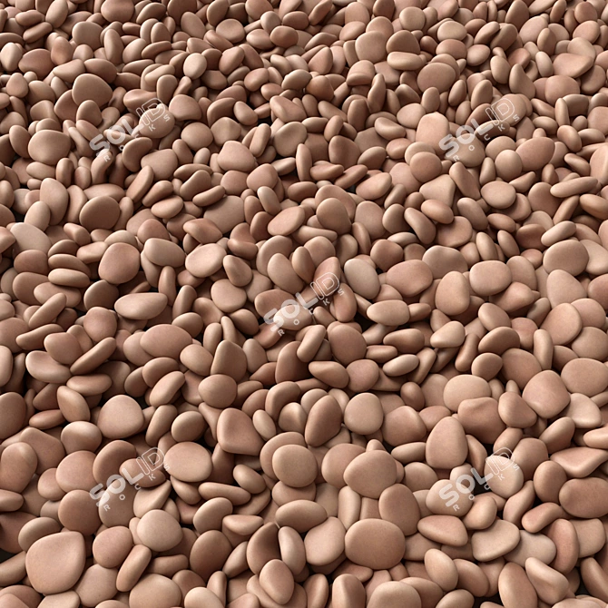 River Pebble N11: High-Quality 3D Texture (4096x4096) 3D model image 2