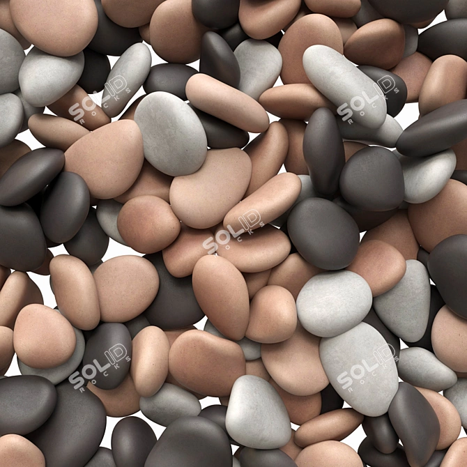 River Pebble N11: High-Quality 3D Texture (4096x4096) 3D model image 4