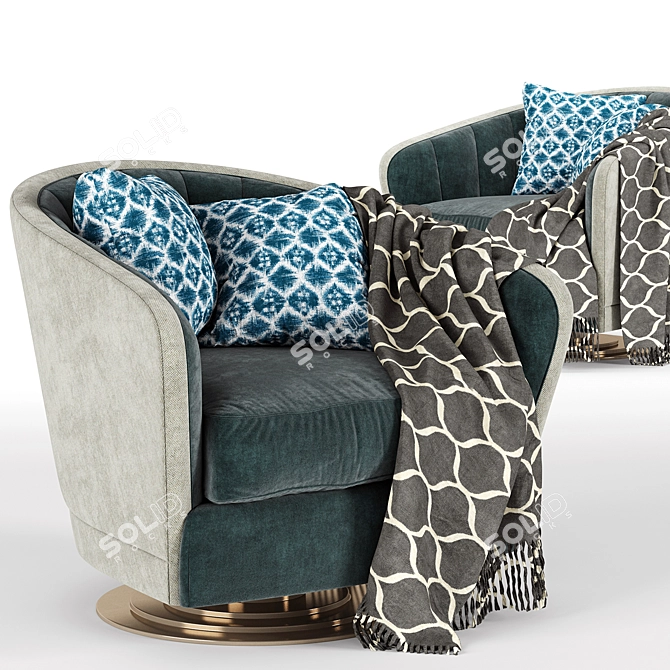 Concentric Swivel Caracole Chair: Contemporary Elegance for any Space 3D model image 1