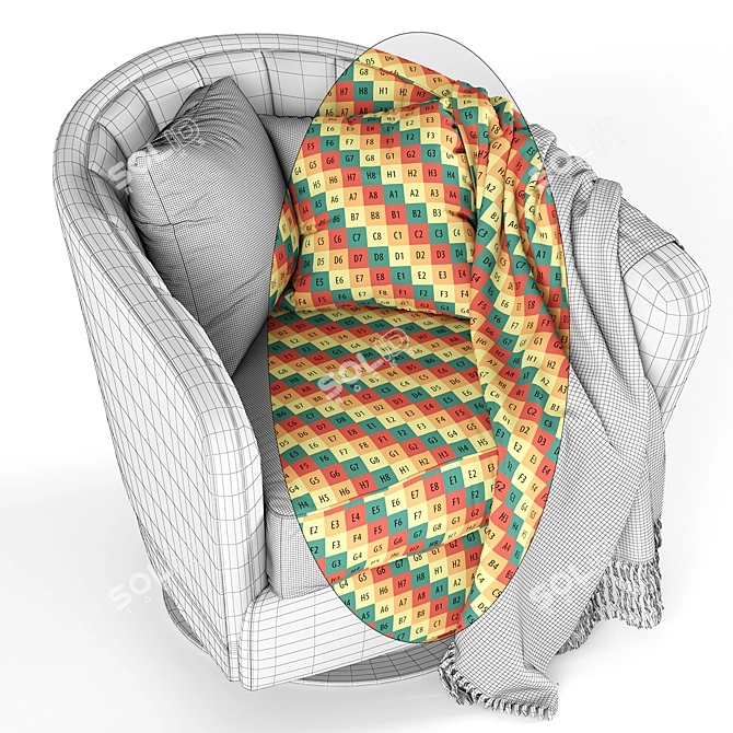 Concentric Swivel Caracole Chair: Contemporary Elegance for any Space 3D model image 5