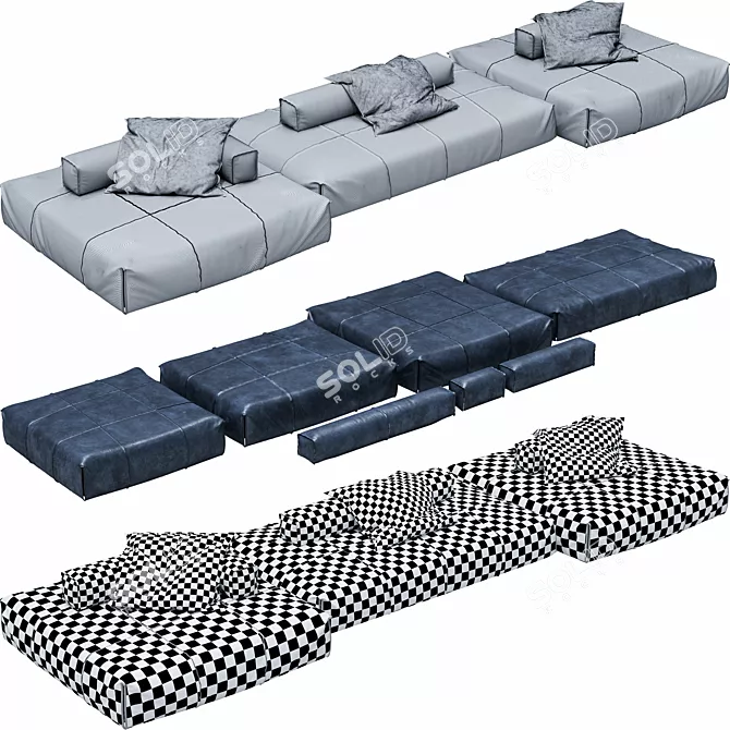 Baxter Panama Bold Open Air Sofa - Versatile and Modular! 3D model image 14