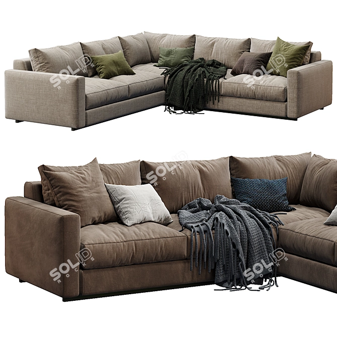 Sleek 2-Color Ferlea Sofa 3D model image 2