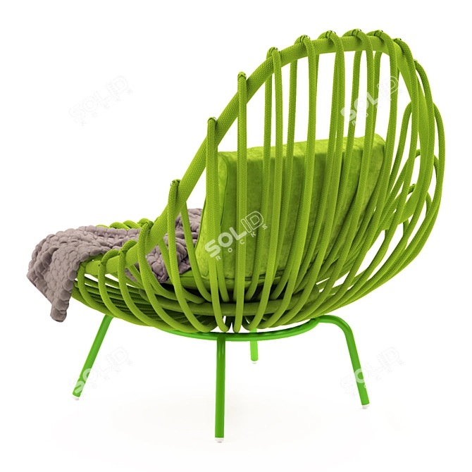 Elegant Dine Giunco Armchair 3D model image 2