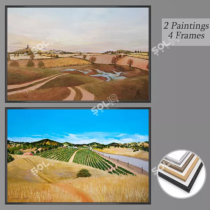 Elegant Wall Art Set 3D model image 1