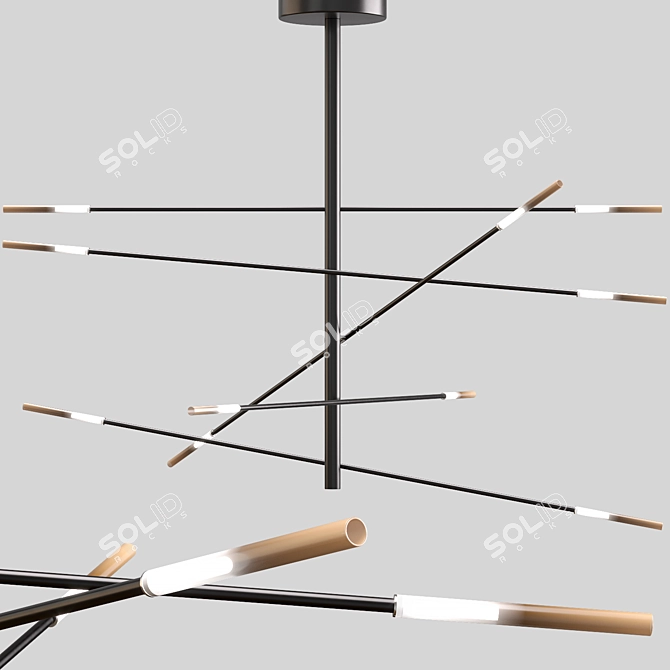 Elegant Crossroad Pendant Lamp 3D model image 1