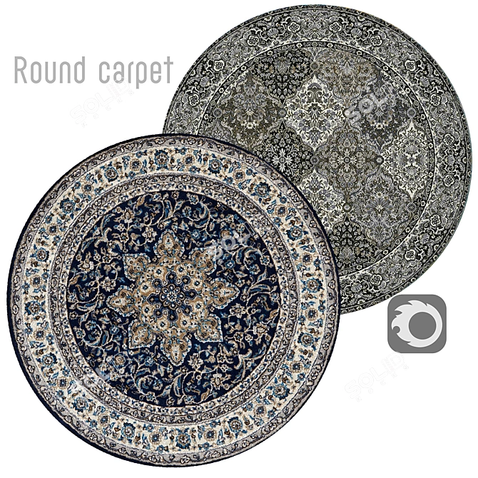 Round Carpet for Chic Interiors 3D model image 1