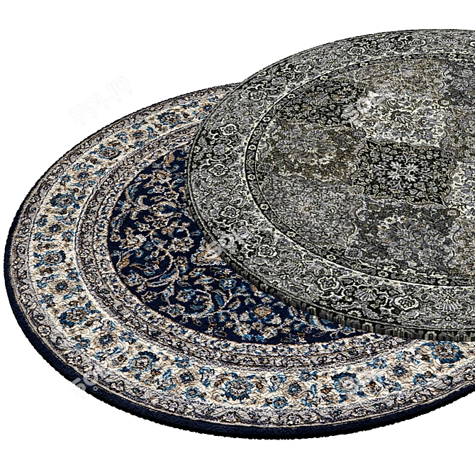 Round Carpet for Chic Interiors 3D model image 2