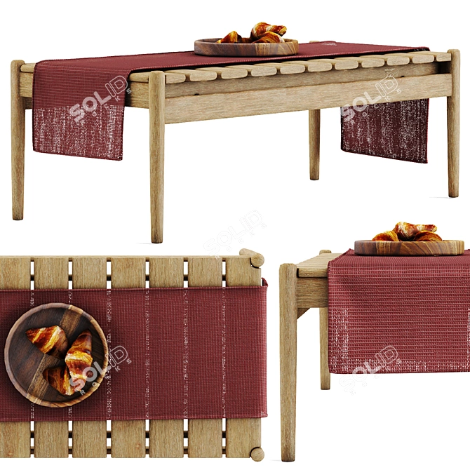 Eucalyptus Simja Coffee Table | Outdoor & Indoor Design 3D model image 1