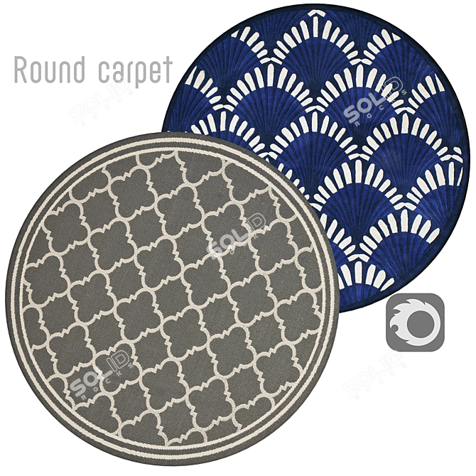 Circular Interior Rug 3D model image 1