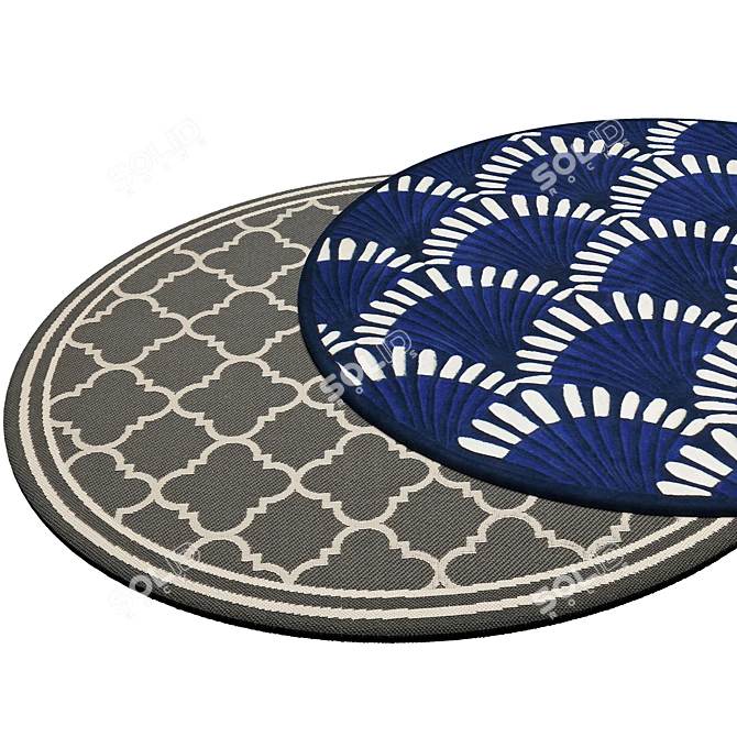 Circular Interior Rug 3D model image 2