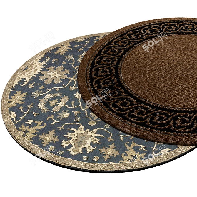 Circular Interior Carpet 3D model image 2