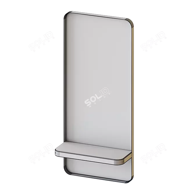 Sutton Mirror: Sleek Gun Metal Frame with Marble Shelf 3D model image 3