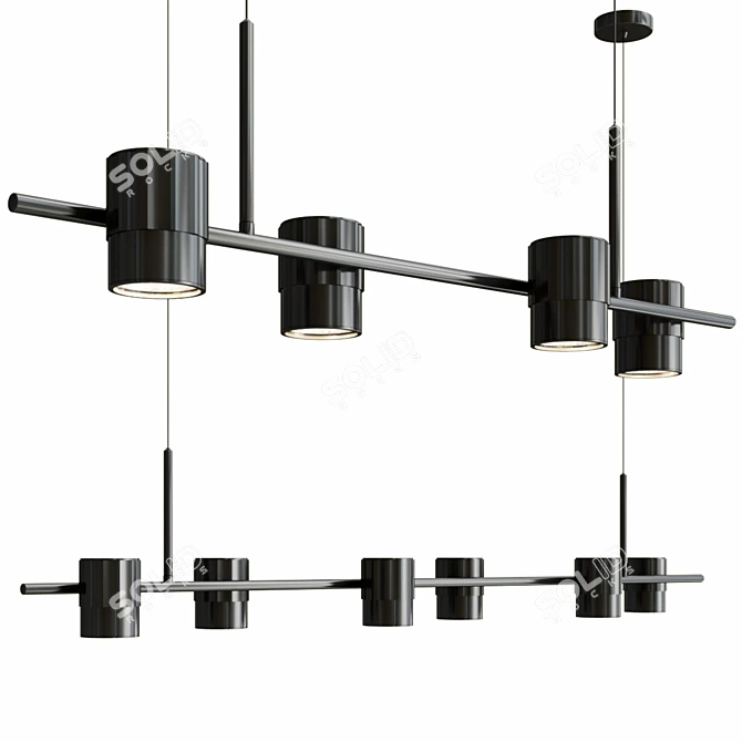 Sleek Metal LED Lamp 3D model image 1