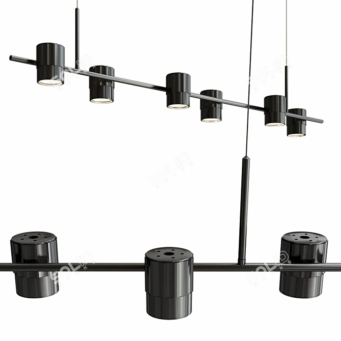 Sleek Metal LED Lamp 3D model image 2