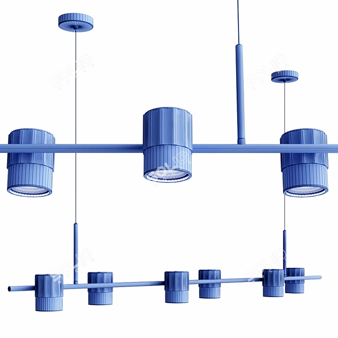 Sleek Metal LED Lamp 3D model image 3