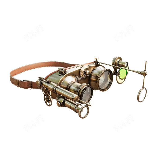 Retro Style Steampunk Goggles 3D model image 1