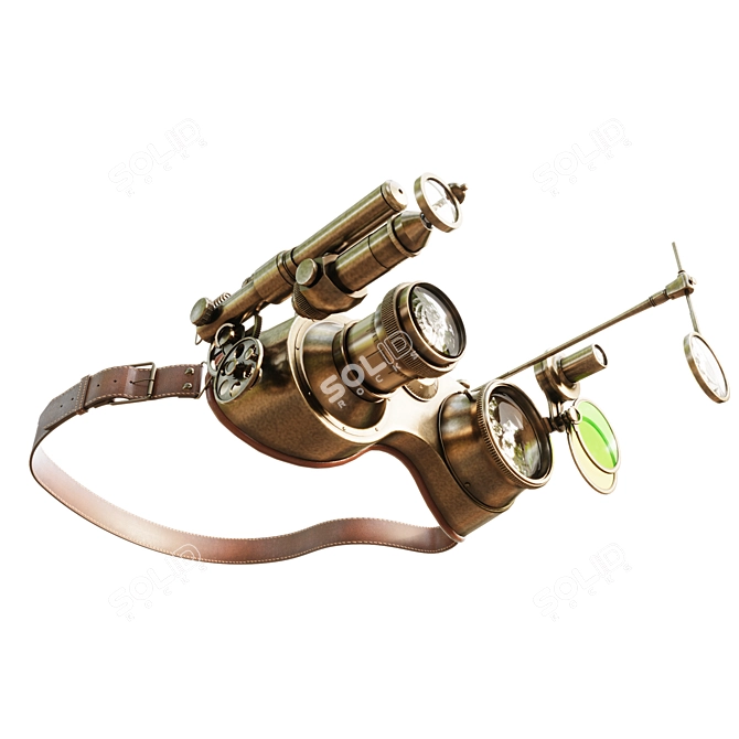 Retro Style Steampunk Goggles 3D model image 4