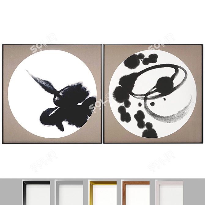 Kanji Collection Art Frames 3D model image 1