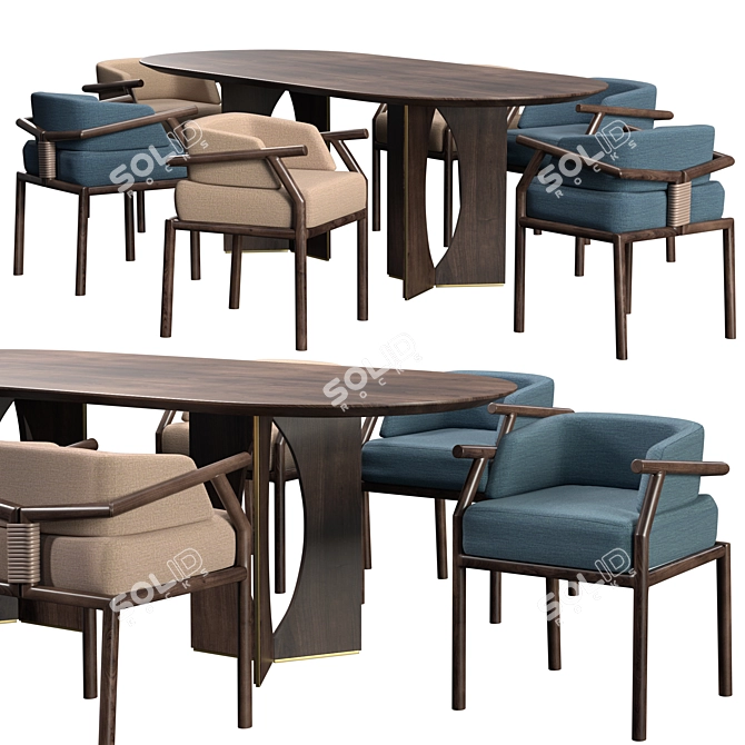 Stylish Stefan & Taylor Dining 3D model image 1