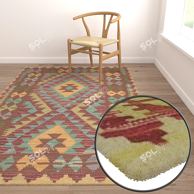 Premium Rug Set: High-Quality Carpets 3D model image 5