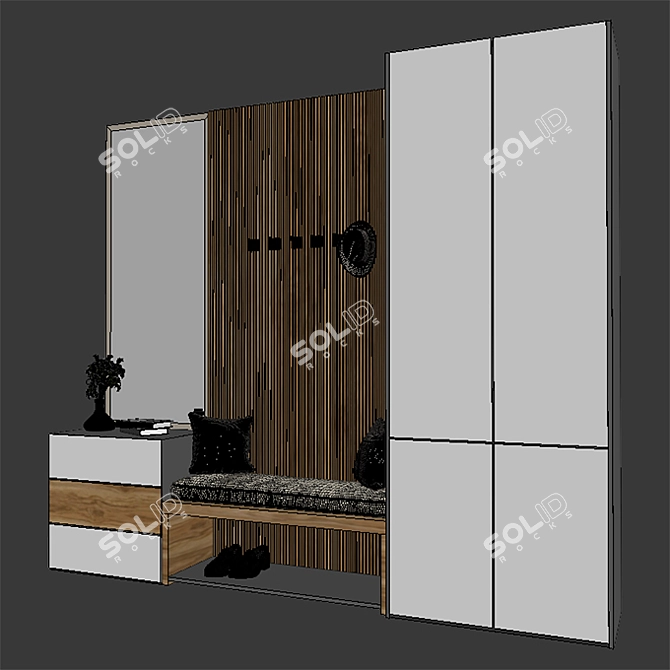 Elegant 7ft Tall Hall Furniture 3D model image 3