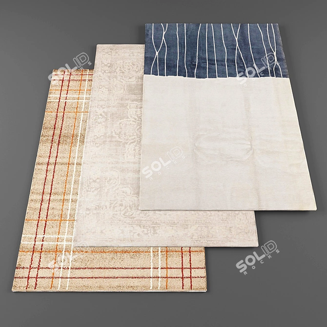 Versatile Collection of 5 Carpets 3D model image 1