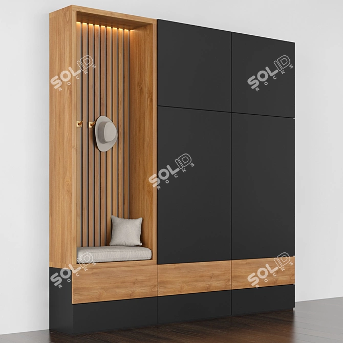 Elegant Hall Furniture Set 3D model image 2