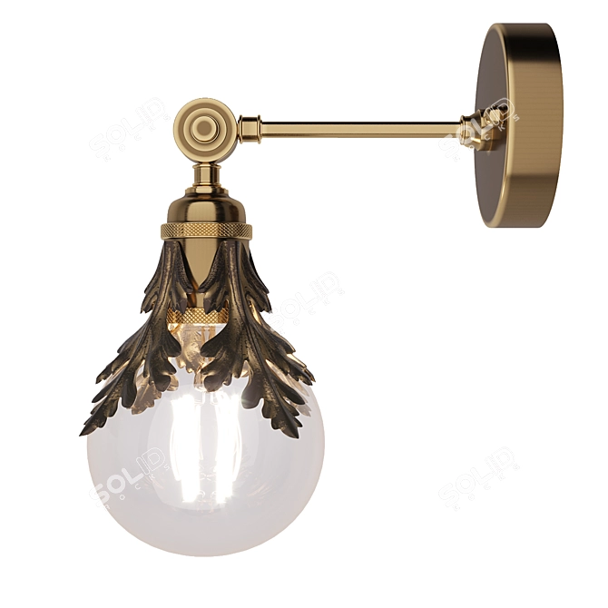 Poli Art 24400: Elegant Brass Wall Lamp 3D model image 1