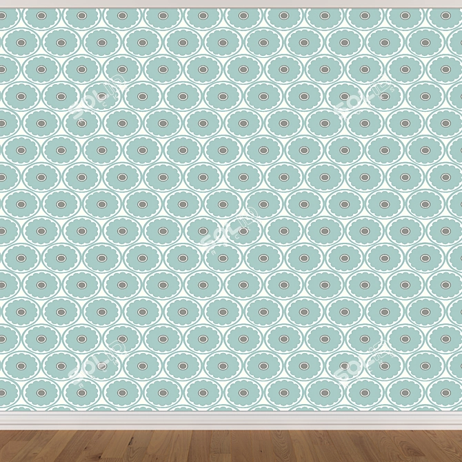 Seamless Wallpaper Set in 3 Colors 3D model image 4