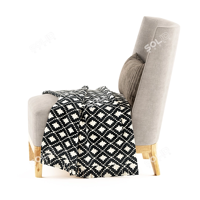 Mandarin Lounge Chair: Exquisite Elegance 3D model image 4