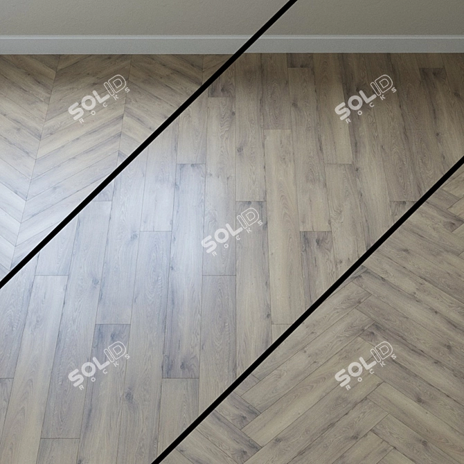 Wave Oak Cream Laminate 3D model image 1