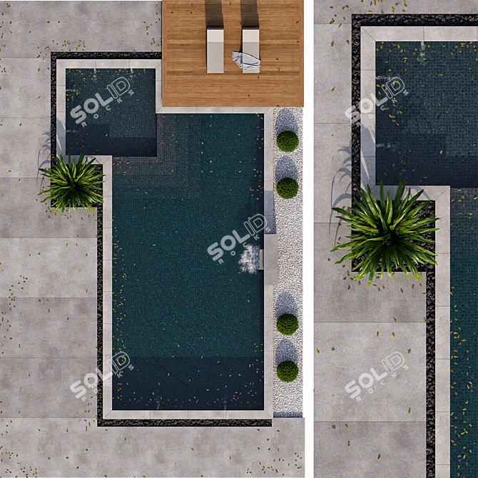 Modern Pool Design, V-Ray/Corona Compatible 3D model image 3