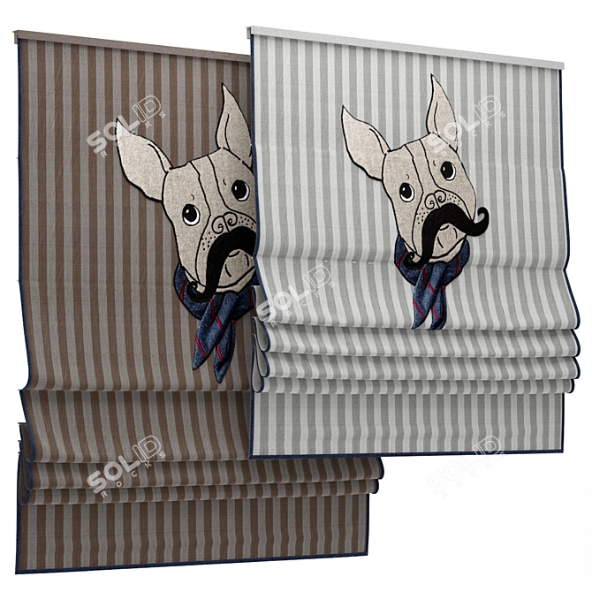 Playful Roman Blind 81: Perfect for the Children's Room 3D model image 1