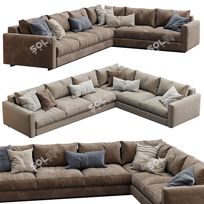 Ferlea Simple Sofa: Versatile Elegance 3D model image 1