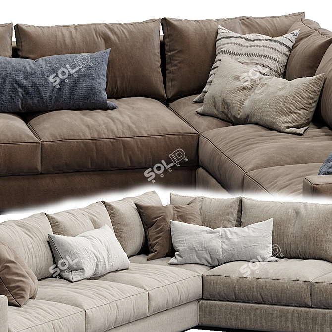 Ferlea Simple Sofa: Versatile Elegance 3D model image 4