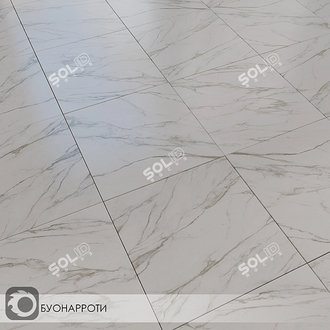 Elegant Marble: Buonarroti Dark Grey 3D model image 2