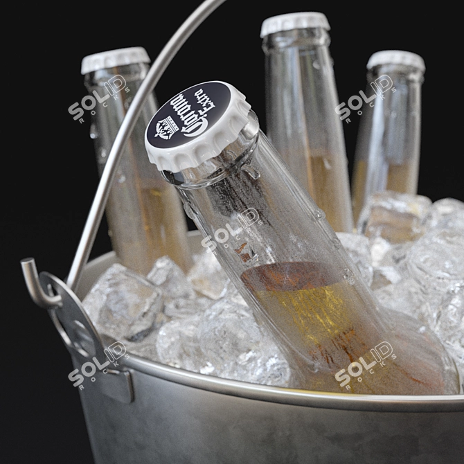 Ice-Cold Refreshment: Corona Extra Beer Bucket 3D model image 3