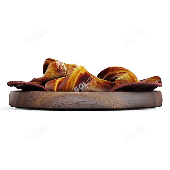 Flaky French Breakfast Croissants 3D model image 3