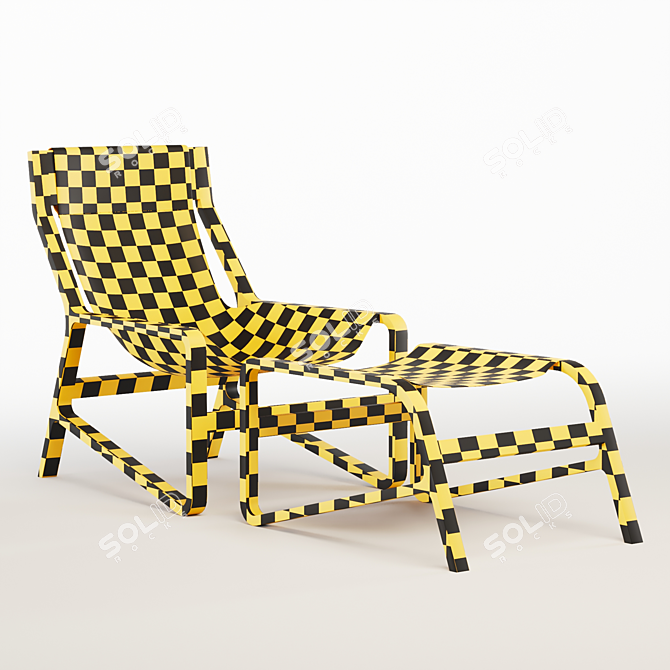 Modern Toro Lounge Chair & Ottoman Set 3D model image 3