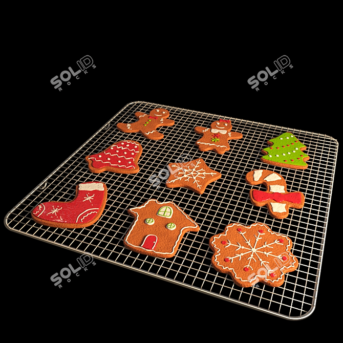  Festive Gingerbread Baking Set 3D model image 1