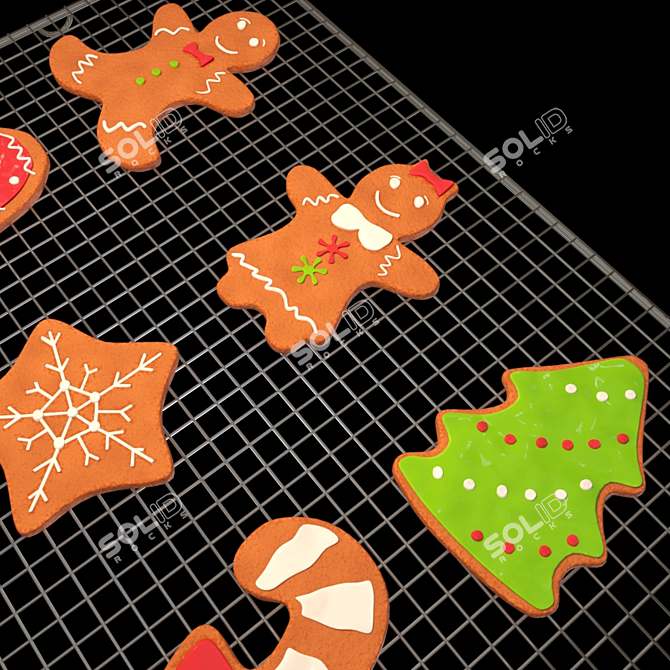  Festive Gingerbread Baking Set 3D model image 2