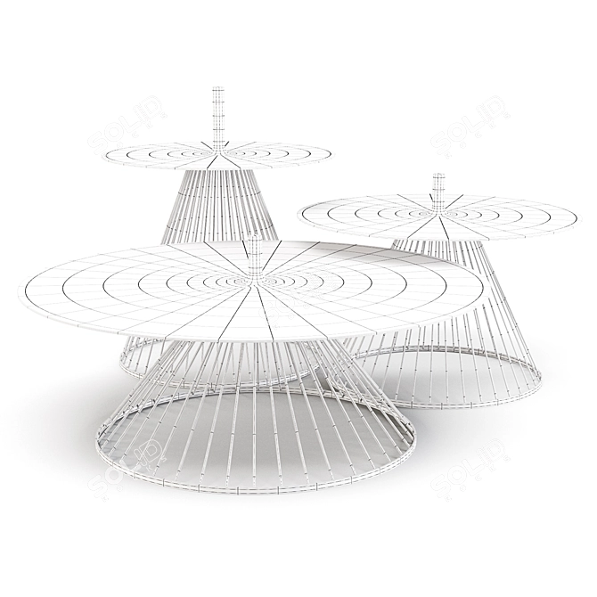 Roche Bobois Ombrelle: Stylish Table Set 3D model image 1