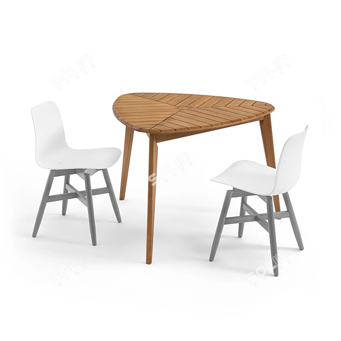 Eucalyptus Garden Table for 3 3D model image 4