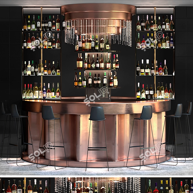 Spirited Elegance: Bar & Restaurant 3D model image 1