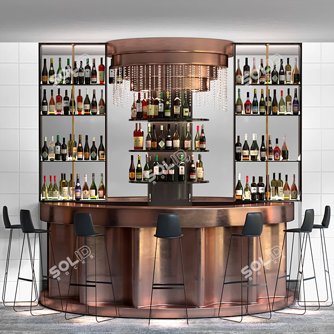 Spirited Elegance: Bar & Restaurant 3D model image 3